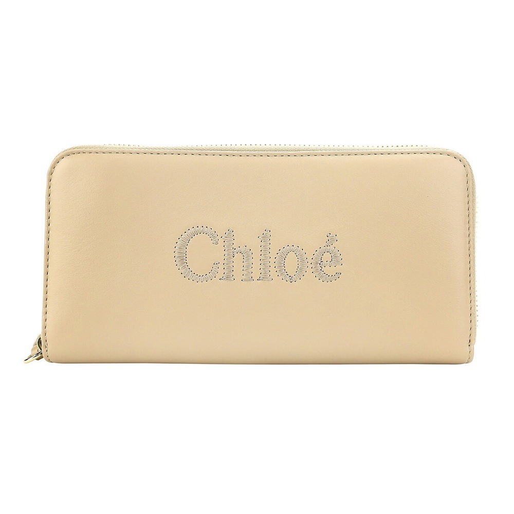 Chloe Sense long wallet round zipper Beige Greige